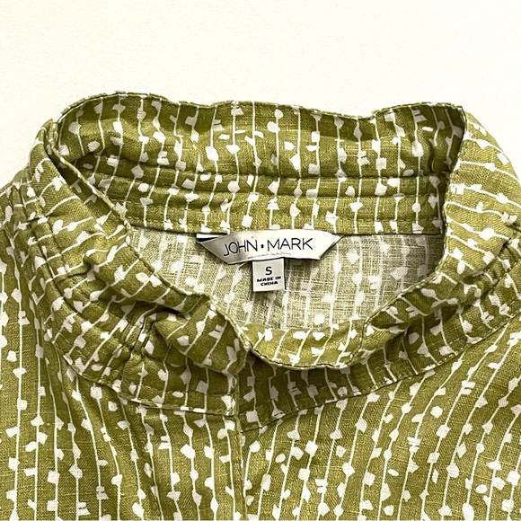 NWT JOHN MARK Linen Print Button Front Lagenlook Tunic - Picture 6 of 11